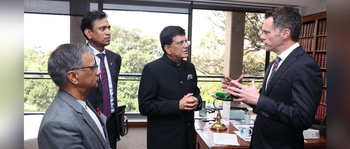  Mr. Piyush Goyal, Minister of Commerce & Industry met with the Hon’ble Premier of New South Wales, Mr. Chris Minns, at the historic NSW Parliament in Sydney on 23 September 2024. The meeting took place during a luncheon hosted by NSW Parliamentarians, co-organized by the Parliamentary Friends of India and the AIBC.