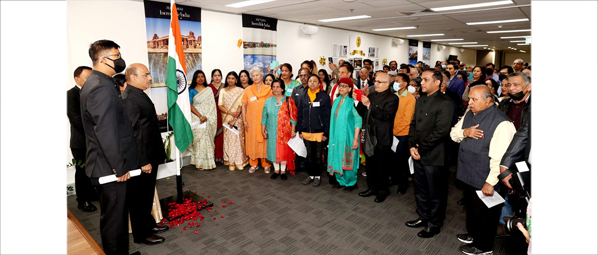  Flag hoisting ceremony to celebrate India's 75th anniversary of Independence at CGI Sydney